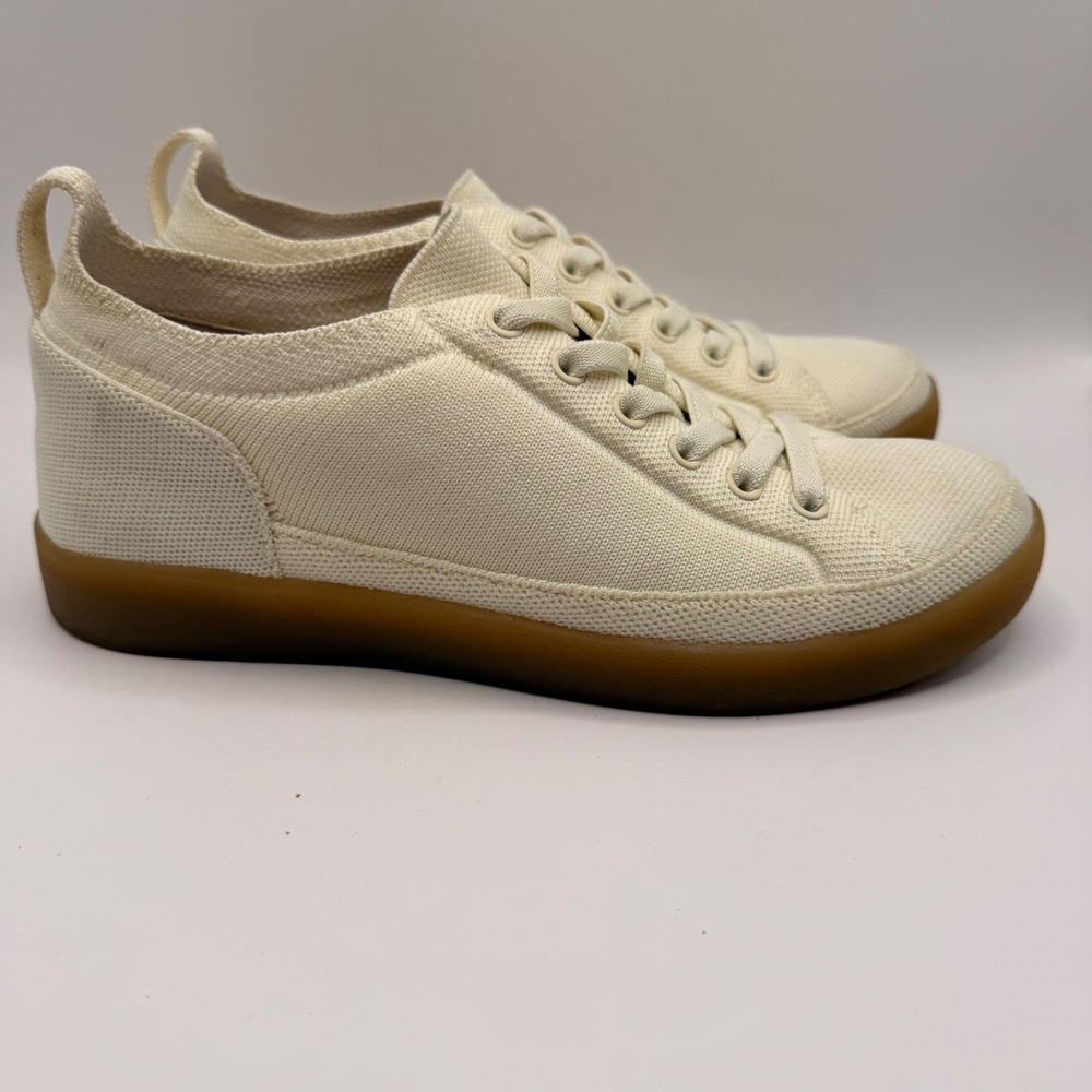 Vionic Winny Knit Ivory Cream Lace Up Slip-on Sneakers Womens 8 Wide Gum Sole - Picture 2 of 7